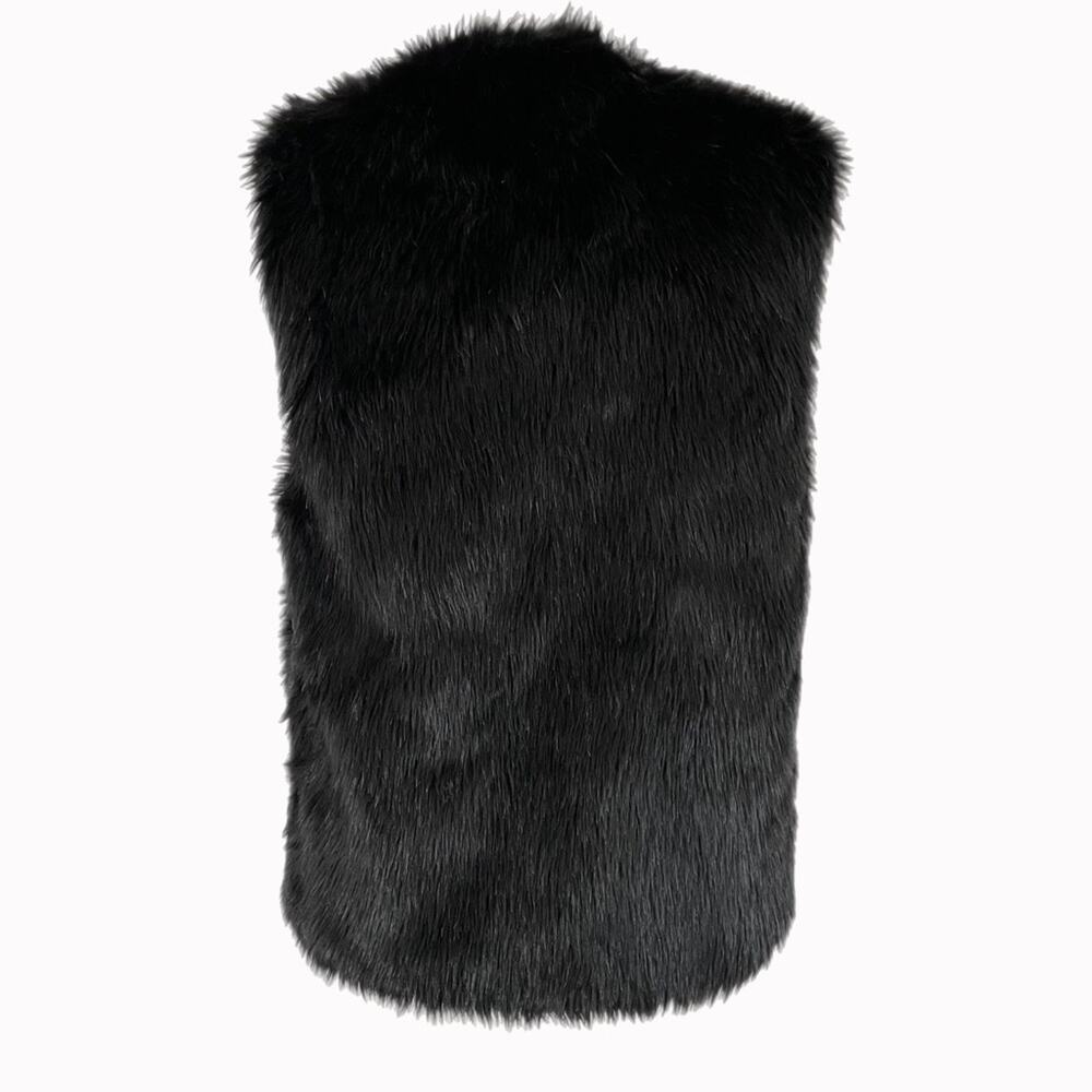 WAYF Faux Fur Black Vest Sz S - Picture 3 of 6